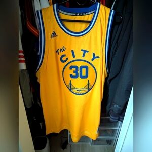 Used Adidas Yellow Steph Curry Jersey Hardwood Classics